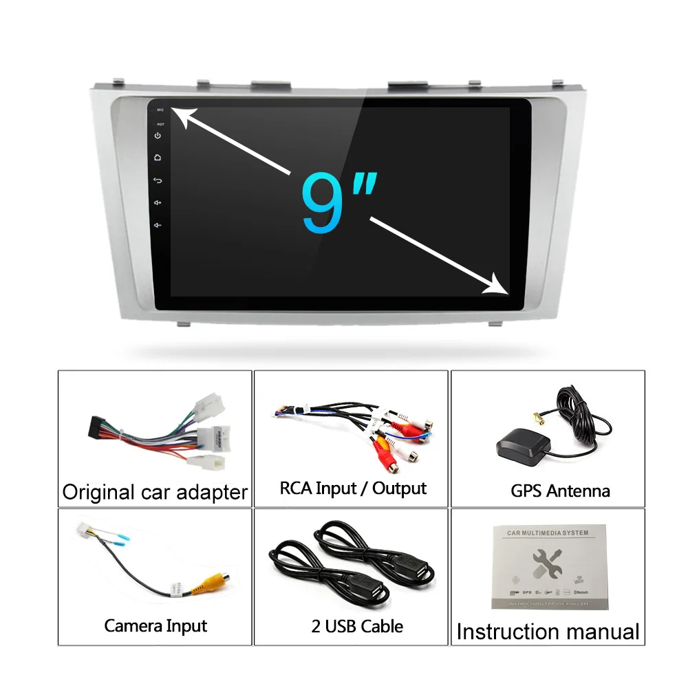 2 + 16G Android 9 1 авто мультимедиа для Toyota Camry 40 50 2007 2011 Автомобильный Радио Видео плеер
