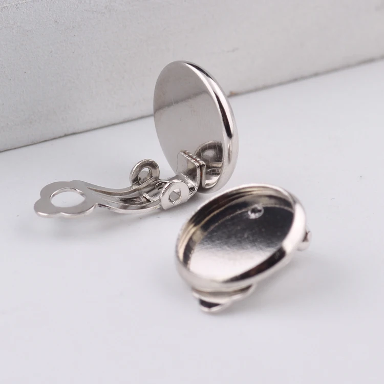 20 шт. основа для сережек кабошонов 12 мм|clip on earring findings|12mm cameoearring base |