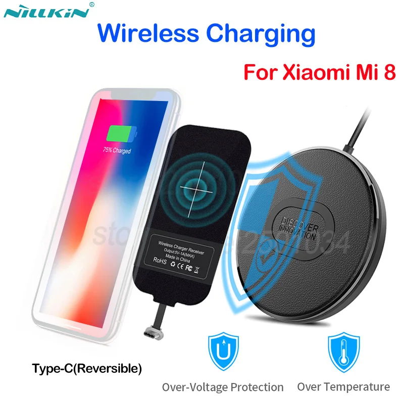 Nillkin Беспроводная зарядка для Xiaomi mi 8 ni Qi Беспроводное зарядное устройство + cro usb