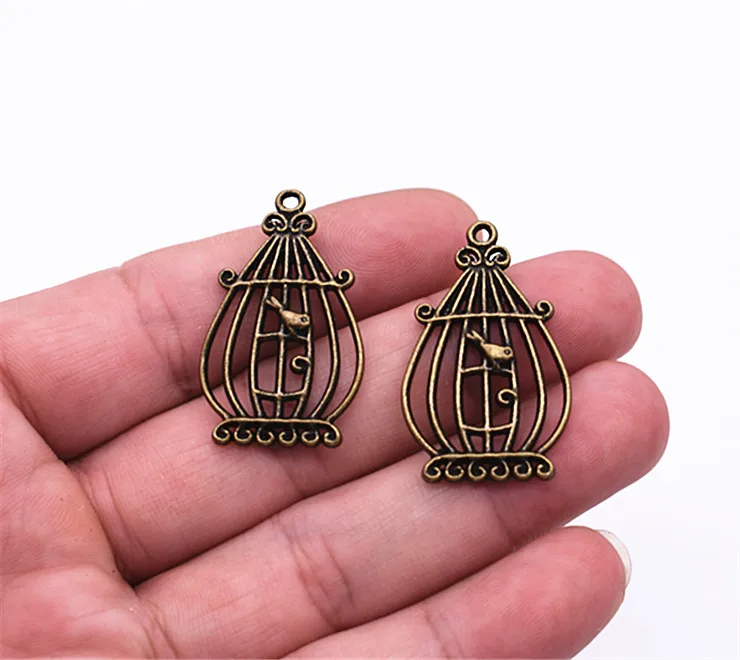 

10 шт., подвеска в виде птичьей клетки, 35 х17 мм