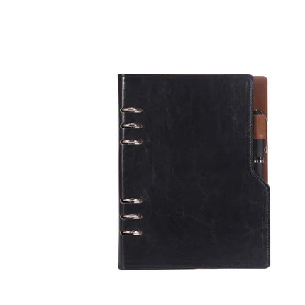 black Записная книжка A5 B5, кожаный блокнот, ежедневник на год,, спиральный ежедневник, личный дневник, органайзер, карманный органайзер для канцелярских принадлежностей - Цвет: black