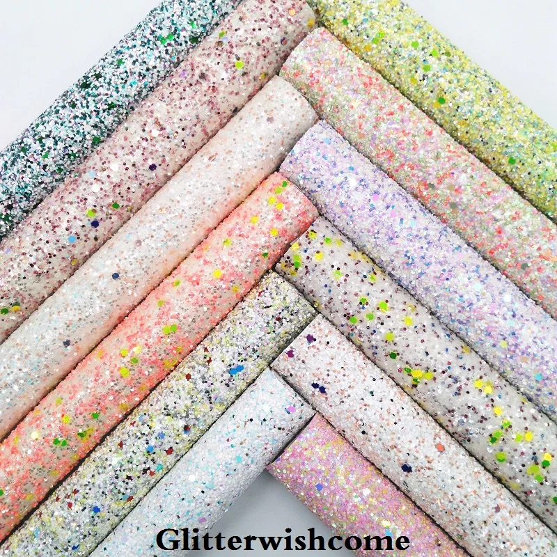 Искусственная кожа Glitterwishcome 21 х29 см Размер A4 крупная блестящая искусственная
