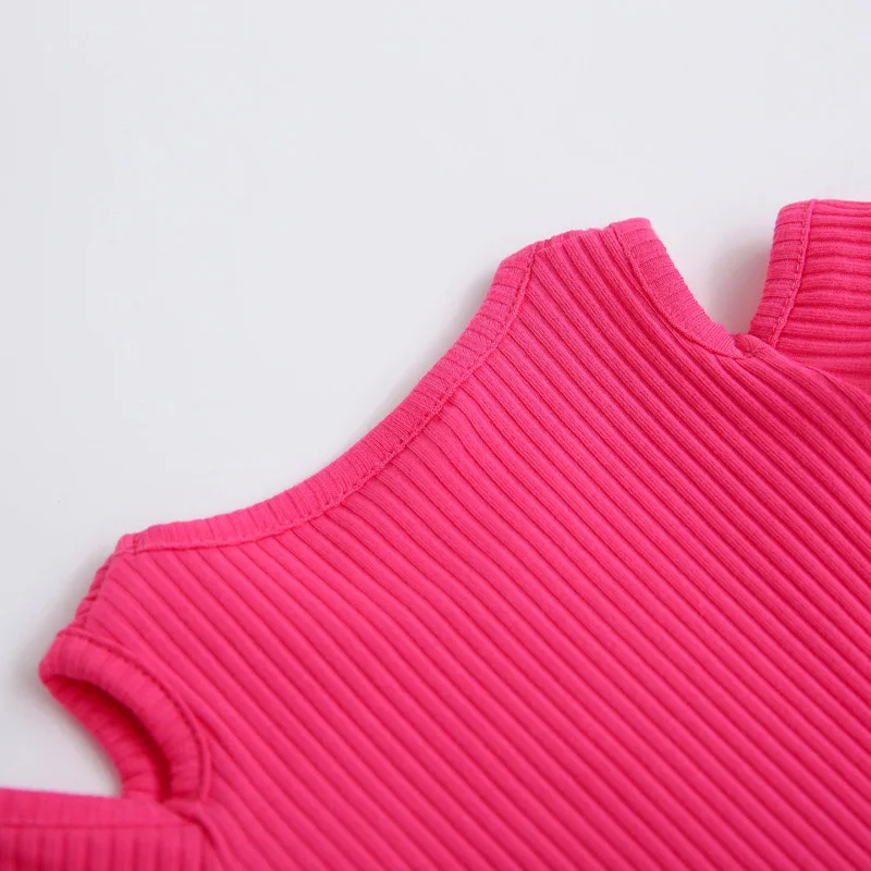 New Summer Baby Girls Candy Color Off-shoulder Short Sleeved Kids T-shirt Cotton Clothes Tops Cute New Cute T-shirt