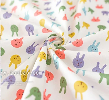 1 160cm color rabbit 160x50 см /11 шт 24x24 см хлопковые ткани, цветные ткани высокого качества от бренда tecidos, DIY швейные ремесло, лоскутная ткань для одеяла 180 г/м - Цвет: 1 160cm color rabbit