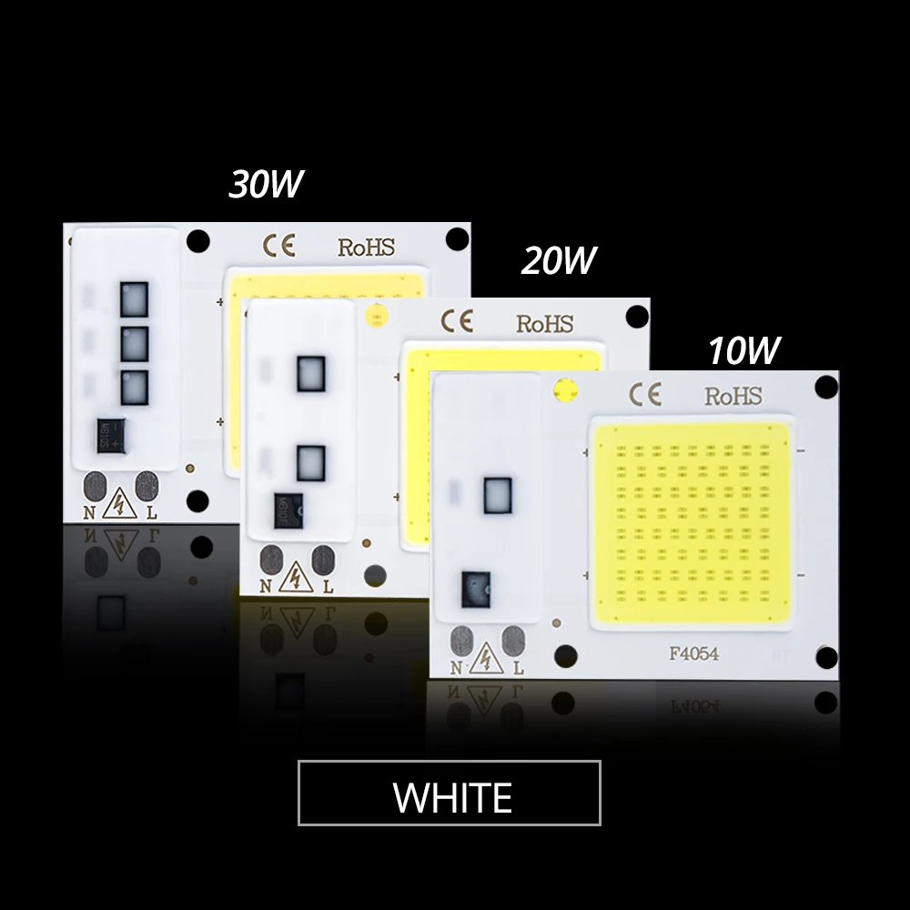 10 шт. Вт 20 30 Светодиодная COB чиповая лампа 110 В 220 Smart IC светодиодная Диодная матрица