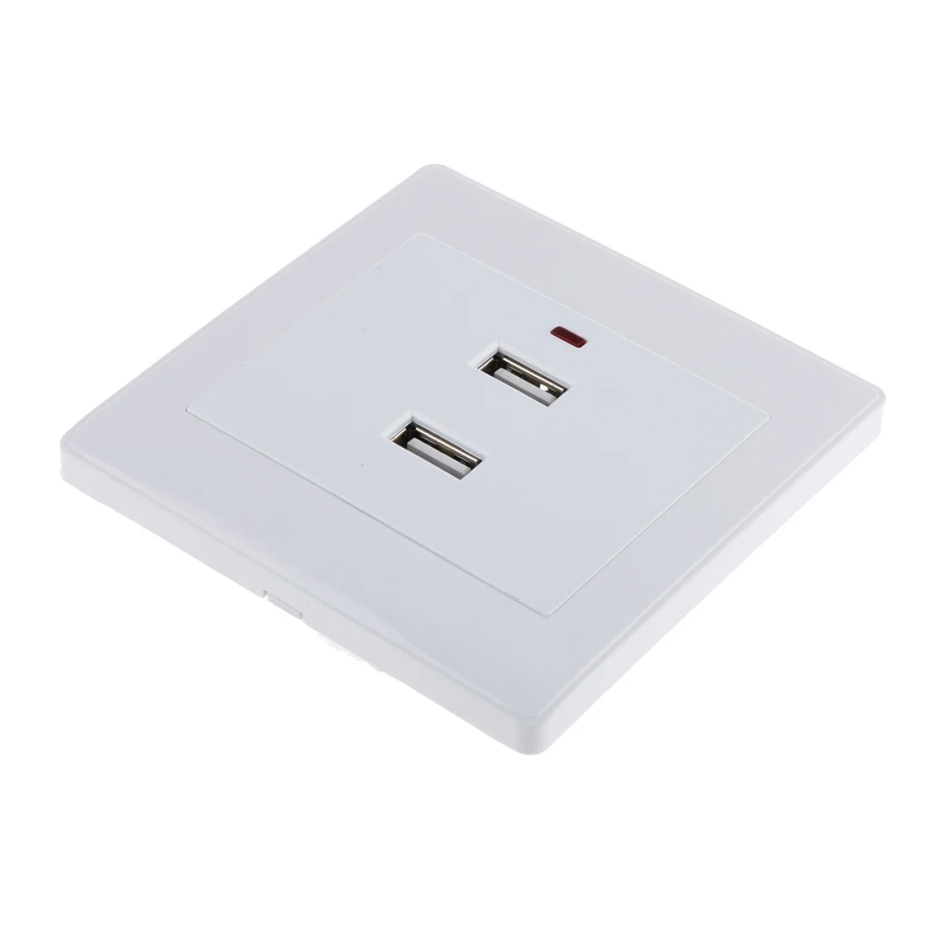 Электрическая настенная розетка с двумя USB портами зарядное устройство панель