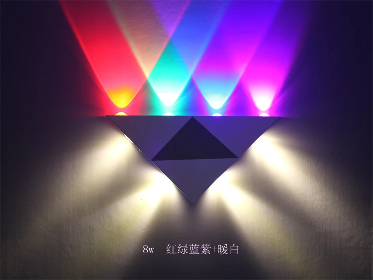 Треугольная светодиодная настенная лампа алюминиевая Просвечивающая высокой