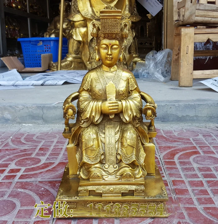 Дом талисман защита Meizhou Мазу богиня матсу моря фэн шуй латунная художественная