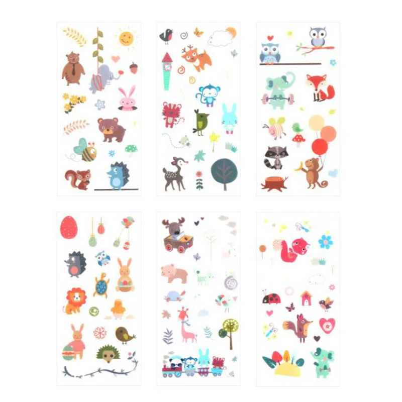 

6 Pieces/bag. Student Stationery Sticker Childlike Sticker Set Decoration Handmade Stickers Scrapbook Diy Diary Album Label