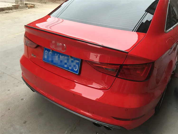 Автомобиль размеры детей от Audi A3 седан спойлер A3 S3 углеродного волокна Задняя накладка на Багажник крыло Стекло черной отделкой 2013 для A3