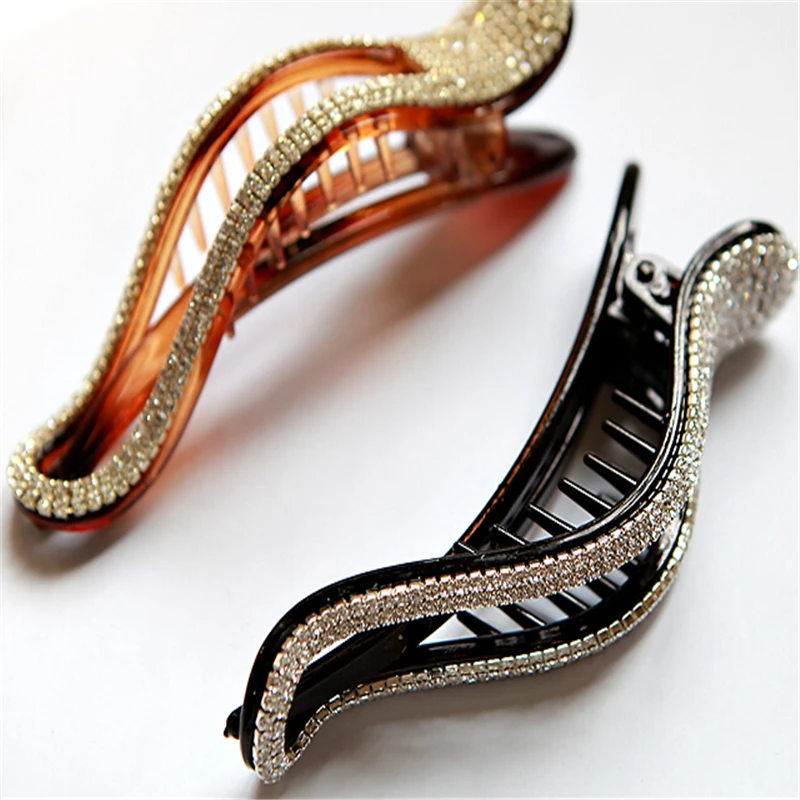 2018 высокое качество большие роскошные полностью хрустальные заколки Элегантные Заколки для волос женщин