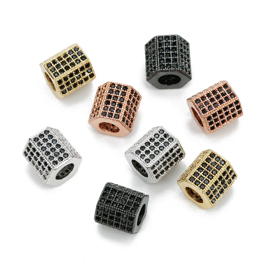 Шестигранные хрустальные бусины XINYAO 2 шт./лот 8x8 мм золотые медные для