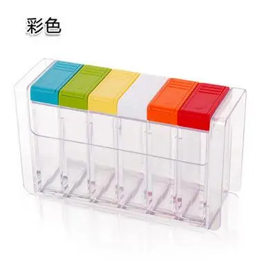 upgrade colorful Банка для специй с приправами 6 шт./компл. Кухня стойка для хранения специй банки прозрачныая полипропиленовая соль перец коробка для порошка тмина - Цвет: upgrade colorful