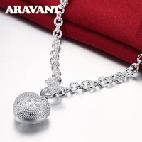 925 silver jewelry keyheart lock pendants necklace for women wedding fashion necklaces jewelry gift