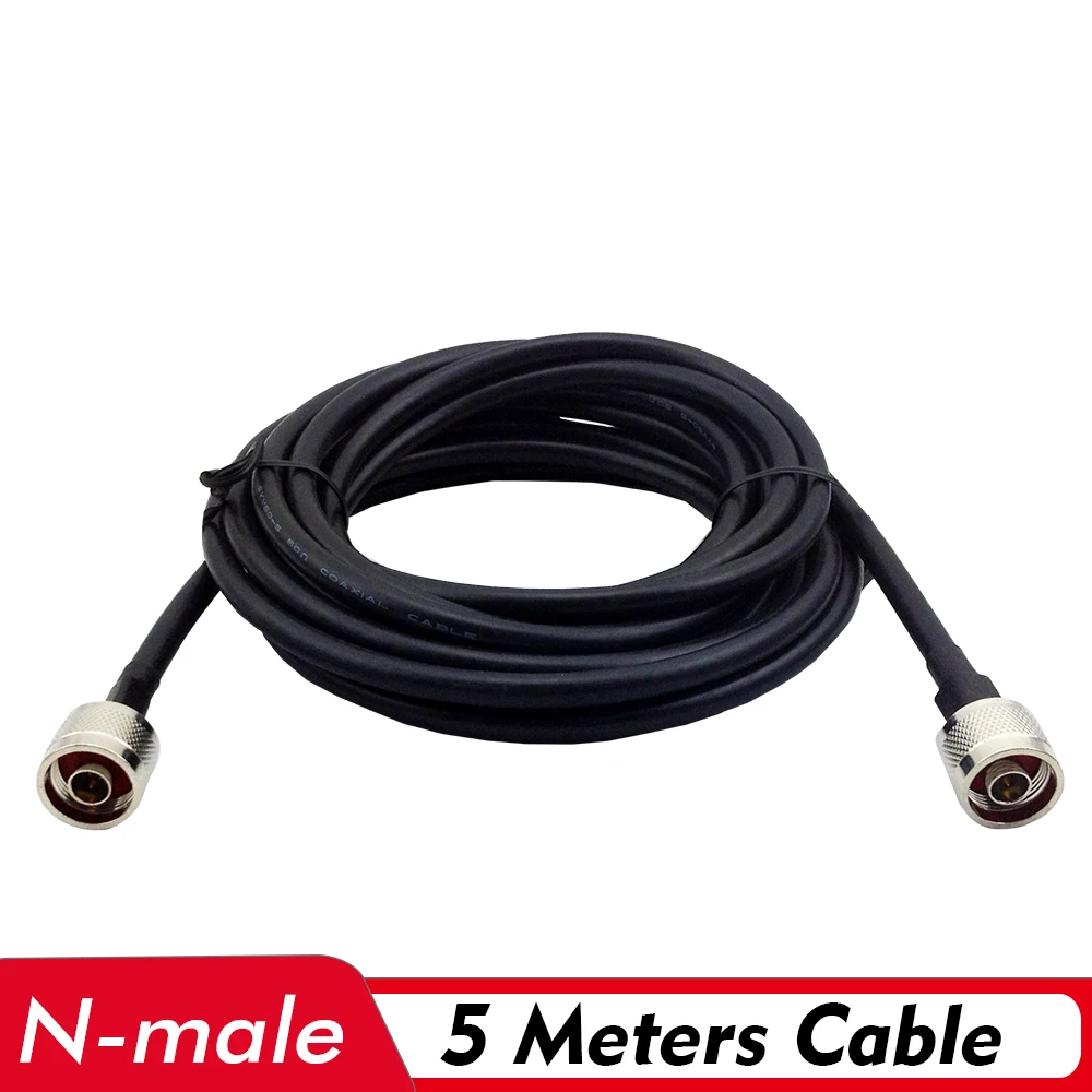 

5 Meters Coaxial Cable N Male Connector Low Loss Signal 5M Cable Connect with Outdoor/Indoor Antenna and 2G/3G/4G Signal Booster
