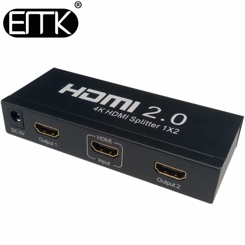 EMK HDMI 2 0 разветвитель 1x2 порта diкозырек 1 в Поддержка 3D Ultra HD 4 K x при 60 Гц HDCP2.2 с EDID