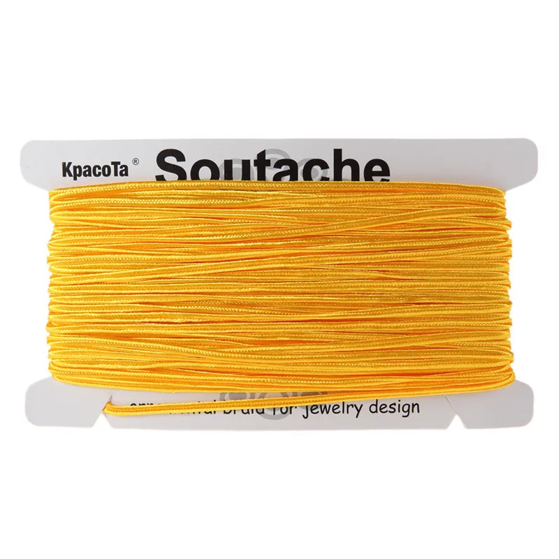 yellow KPacTa несколько цветов 34 ярда(31 м) Китайский Soutach цвета нейлоновая веревка Змеиный живот шнур DIY Изготовление ювелирных изделий Плетеный материал - Цвет: yellow