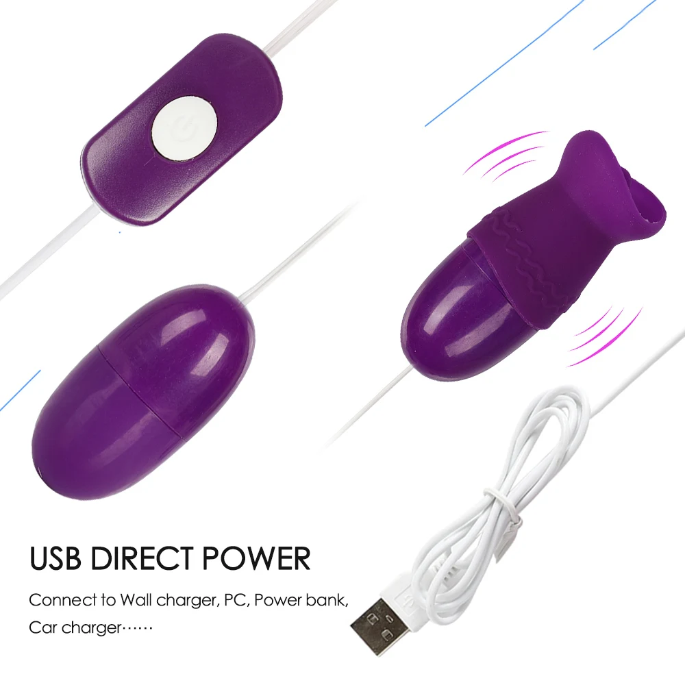 Вибраторы для языка с питанием от USB в виде яйца массаж точки G Стимулятор клитора