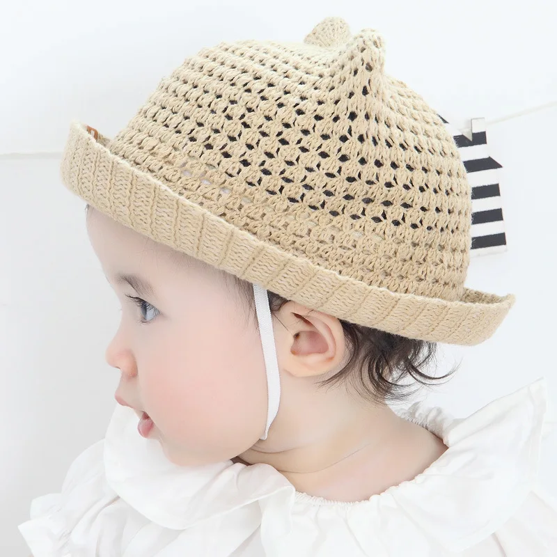 Летняя детская трикотажная солнцезащитная Кепка ручной работы с мультяшными