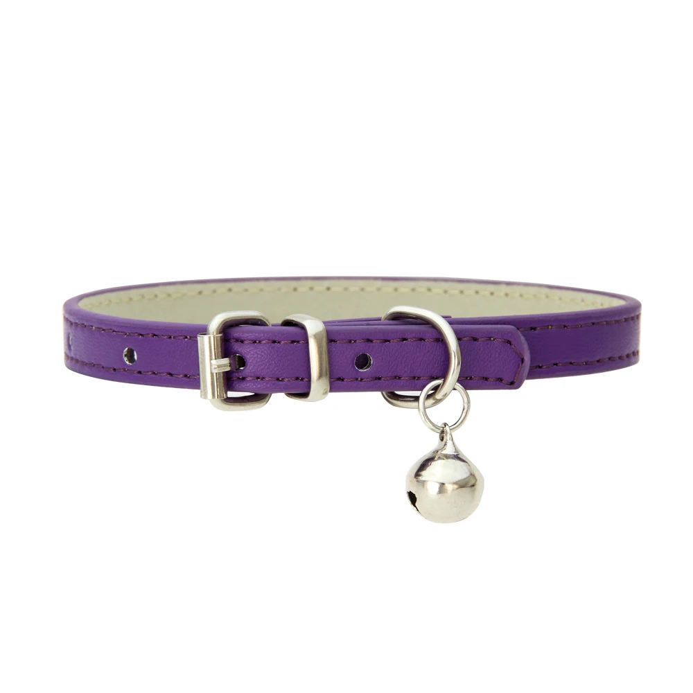 Purple 16 цветов Ошейник Колокольчик для кошки маленькая собака щенок котенок ремень ожерелье для домашних животных блошиный ошейник товары для кошек Чихуахуа - Цвет: Purple