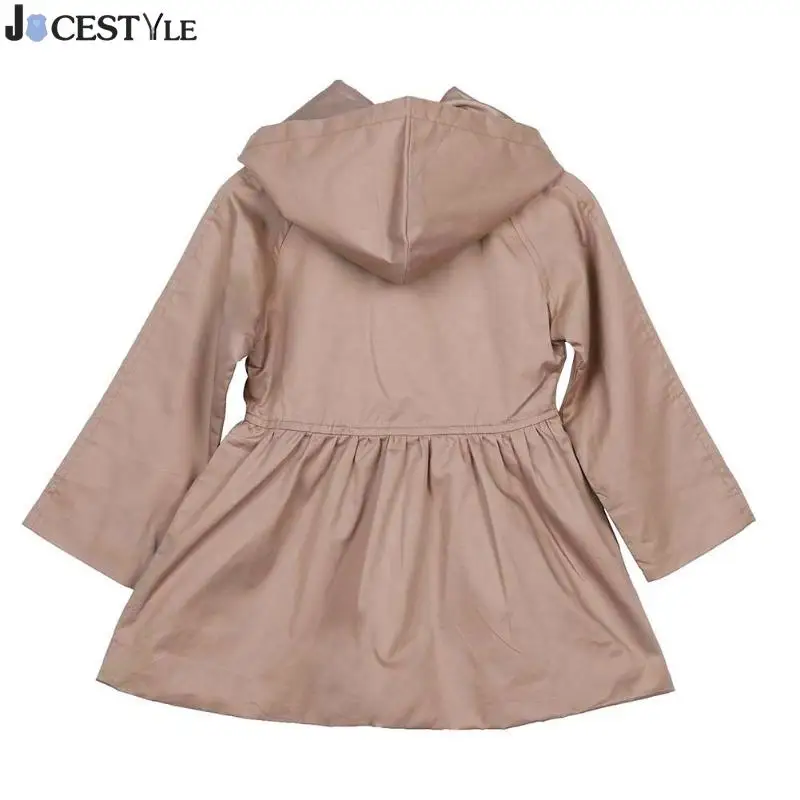 Jocstyle/осенние детские куртки для девочек; однотонная ветровка со съемным капюшоном; плащ; Верхняя одежда; Осенняя модная детская куртка для девочек