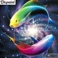 dispaint full squareround drill 5d diy diamond painting color fish scenery embroidery cross stitch 3d home decor gift a10299