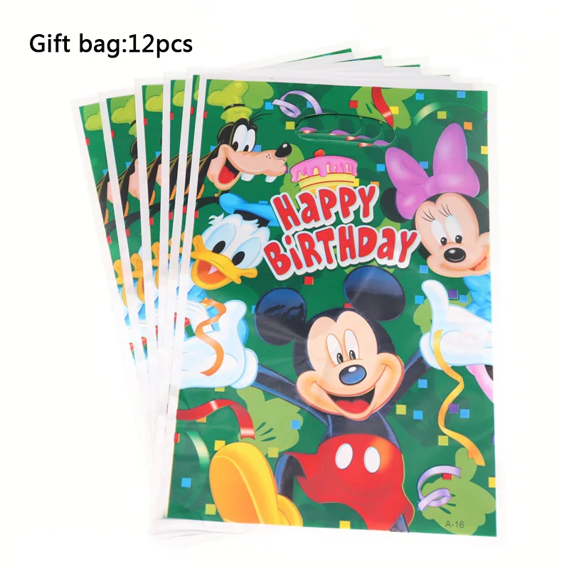 Gift bag12pcs 6 шт./лот с Микки Маусом чашки ведро для попкорна набор салфеток для дня рождения, свадьбы Вечерние рождественские украшения для дома для детей - Цвет: Gift bag12pcs