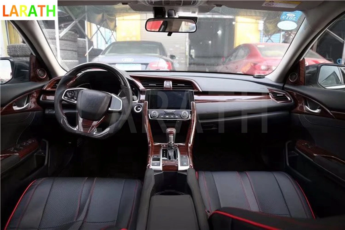 28 шт. для Honda Civic 2016 2017 2018 10 поколения ABS углеродное волокно краска Передняя панель