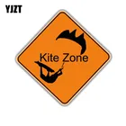 YJZT 12,7 см * 12,7 см, забавный водонепроницаемый знак зоны воздушного змея, ПВХ автомобильная наклейка 11-00037