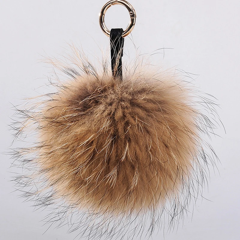15 см пушистый шарик из меха енота Pom брелок Porte Clef Pompom De Fourrure Llavero помпон брелок для ключей, Брелок Украшение подвеска на сумку