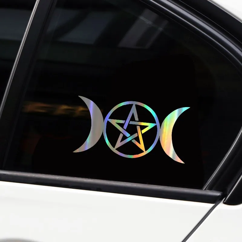 Anycuros Тройная богиня луны Wicca Пентакль мультфильм наклейки 15 см * 7 6 | Автомобили и