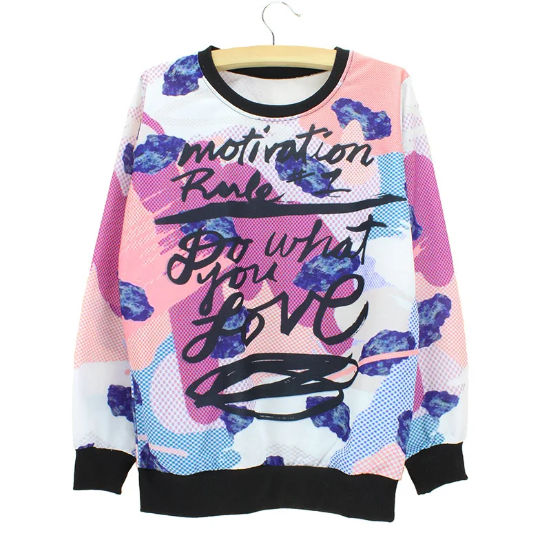 Модный женский спортивный костюм свитшот с длинным рукавом и надписью новинка 2015