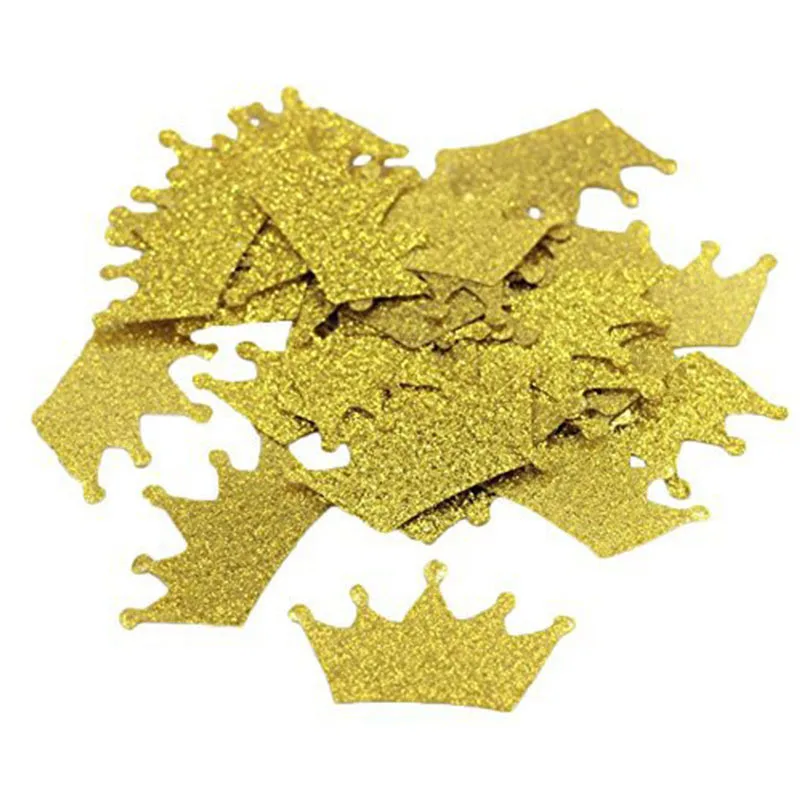 100 шт. алмазная корона блестящая розовая Золотая бумага конфетти Рождество день