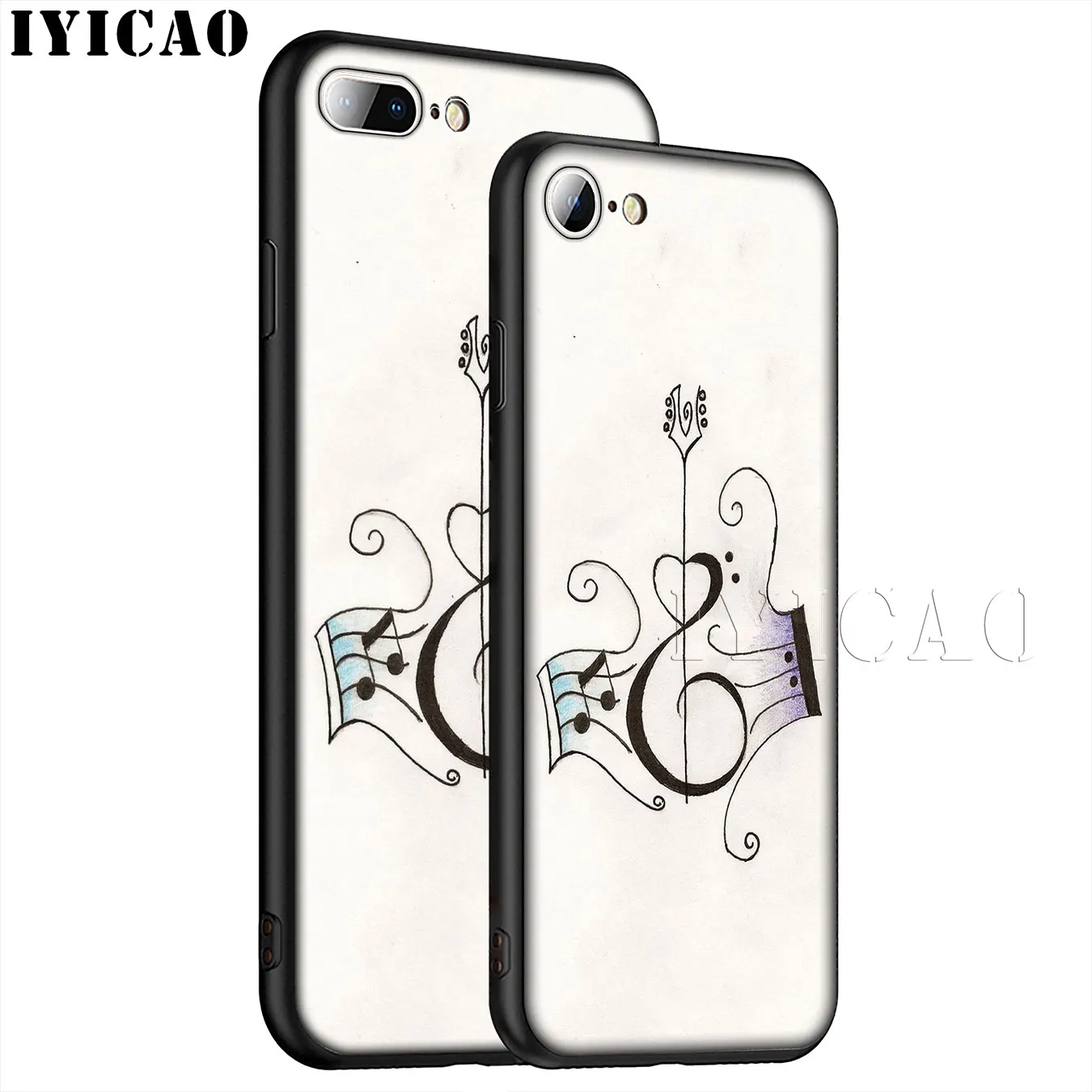 Мягкий силиконовый чехол для телефона IYICAO Love Music Note Piano Umbrella iPhone XR X XS 11 Pro Max 6 6S 7 8 Plus