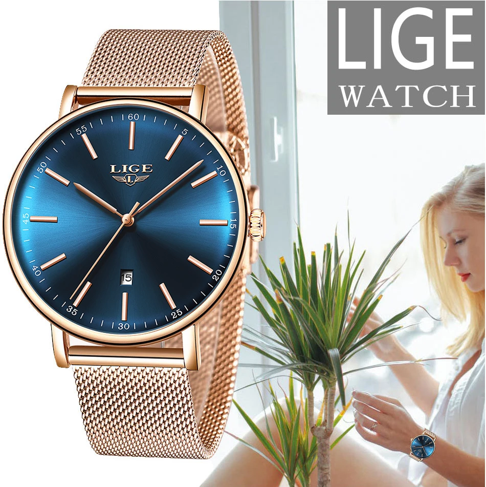 Relojes Hombre Мода г. Повседневное часы для женщин для мужчин's LIGE женщин Классические кварцевые нержавеющая сталь водонепроница