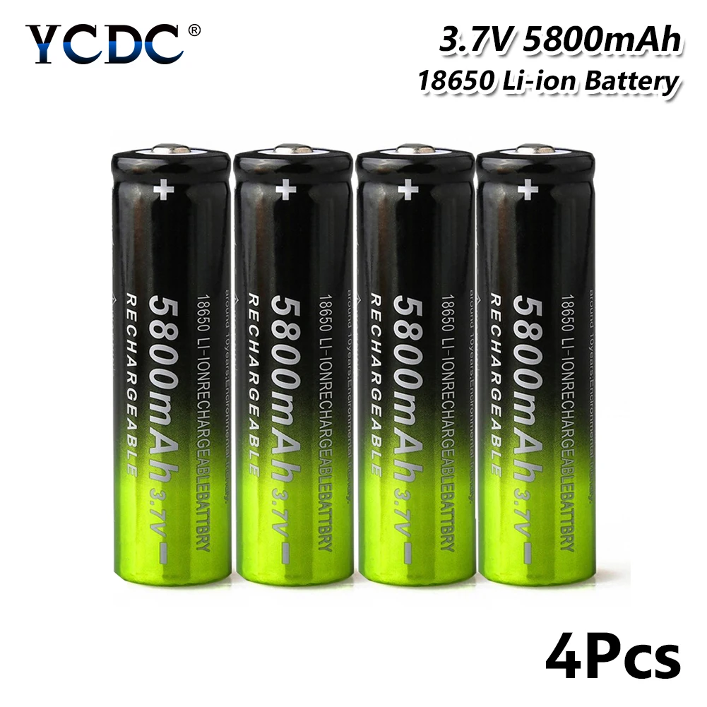 4 Pcs 18650 Батарея 3,7 V 5800mAh литиевая перезаряжаемая перезаряжаемый аккумулятор для электронных сигарет Высокая мощность разряда большой ток - Цвет: 4 Pcs