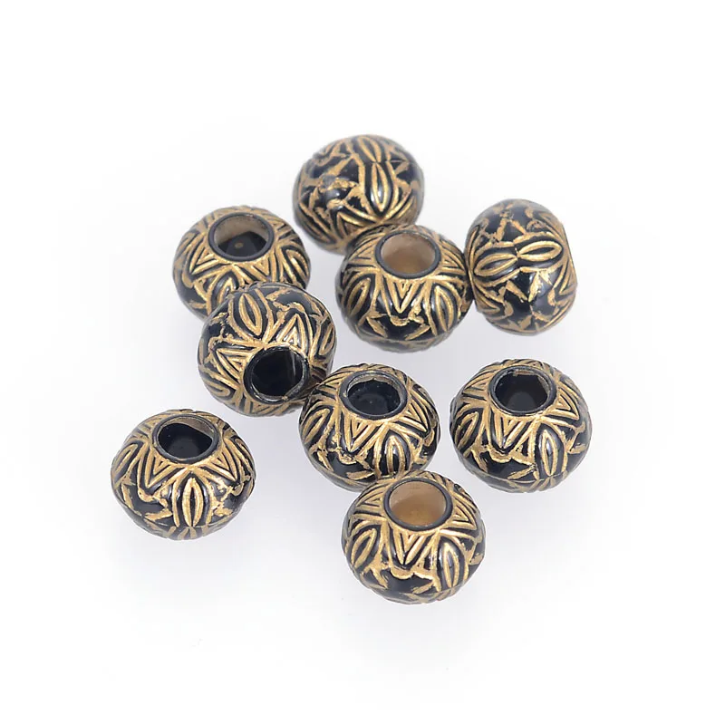 Black Miasol Новое поступление 100 шт./лот 8x10 мм акриловые бусины с большим отверстием в античном стиле для самостоятельного изготовления ювелирных изделий - Цвет: Black