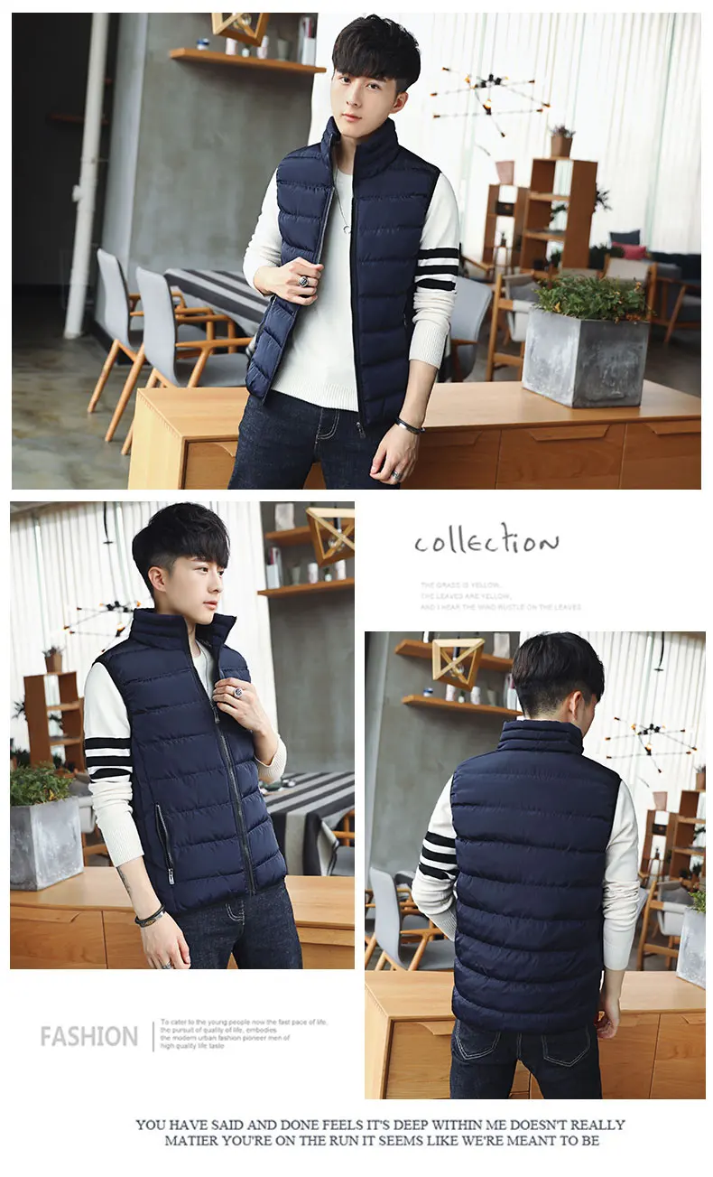 Men's Winter Vest Plus Size Cotton-Padded Thicken Waistcoat Windbreak Outwear Sleeveless Motorcycle Jacket Outdoors Vests 1397