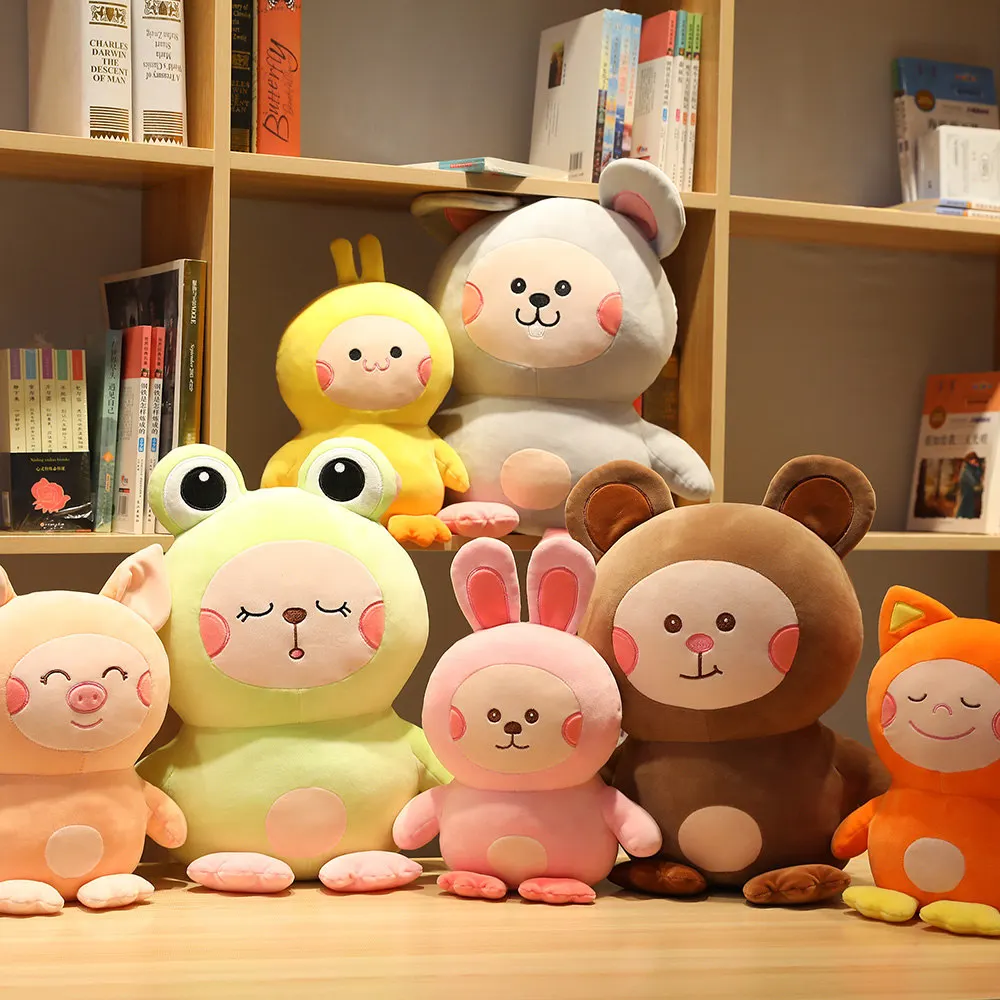 

Cartoon 30/40cm Cute Cat&Bear&Duck&Pig&Rabbit&Frog&Mouse Plush Toy Soft Stuffed Kawaii Animal Doll For Children Kids Girls Gifts