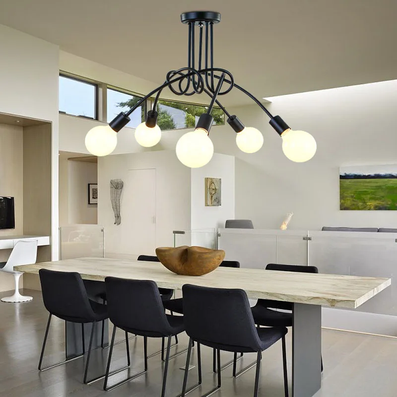 Лампа E27 Потолочная черная с цоколем 3/5|abajur luminaria|led ceiling light fixturesmodern led |