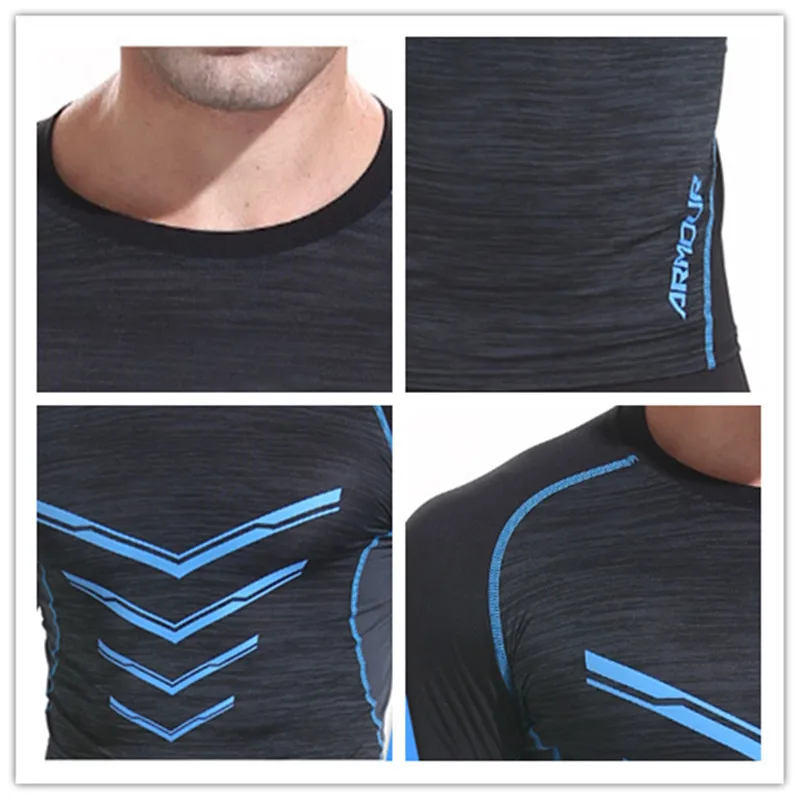 UABRAV Мужская футболка для тренажерного зала с длинным рукавом компрессионная