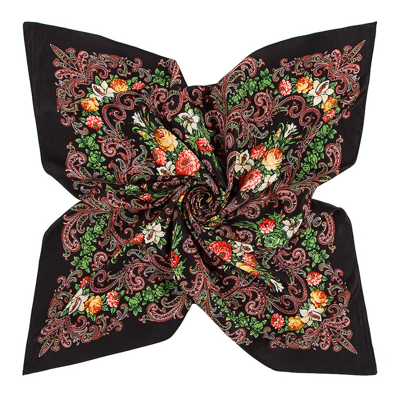 

New 100% Twill Silk Scarf Women Square Scarves Wraps Bohemia Muslim Headband Bandana Female Foulard Silk Hijab Lady Bufandas