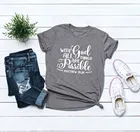 С Богом все возможно футболка стих из Христианской Библии Иисус лозунг вера лозунг эстетику, на каждый день, Ретро стиль футболки