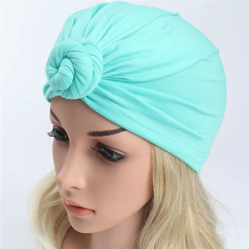 

ON SALE 1PCS Women Hat Turban Muslim Caps Head Wear Skullies Knot Wrap Caps India Hats Beanies Gorro Bonnet Bandana Hair Cover