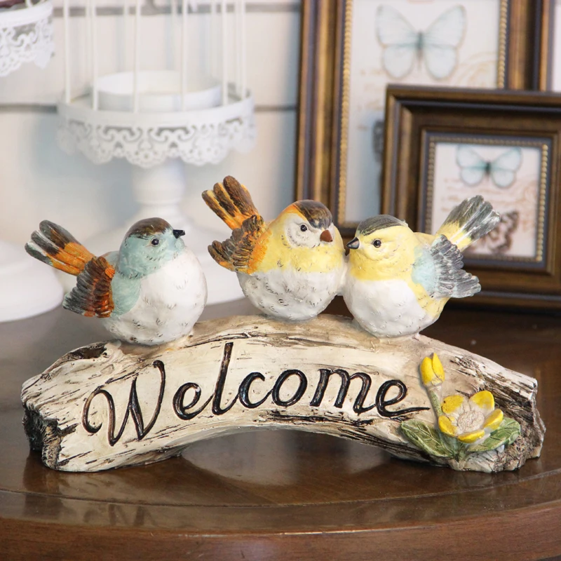 Ретро Птицы на пне украшения дворовый садовый декор для дома креативные подарки