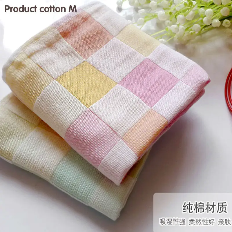 Хлопковое банное полотенце двойная марля квадраты детские полотенца с принтом