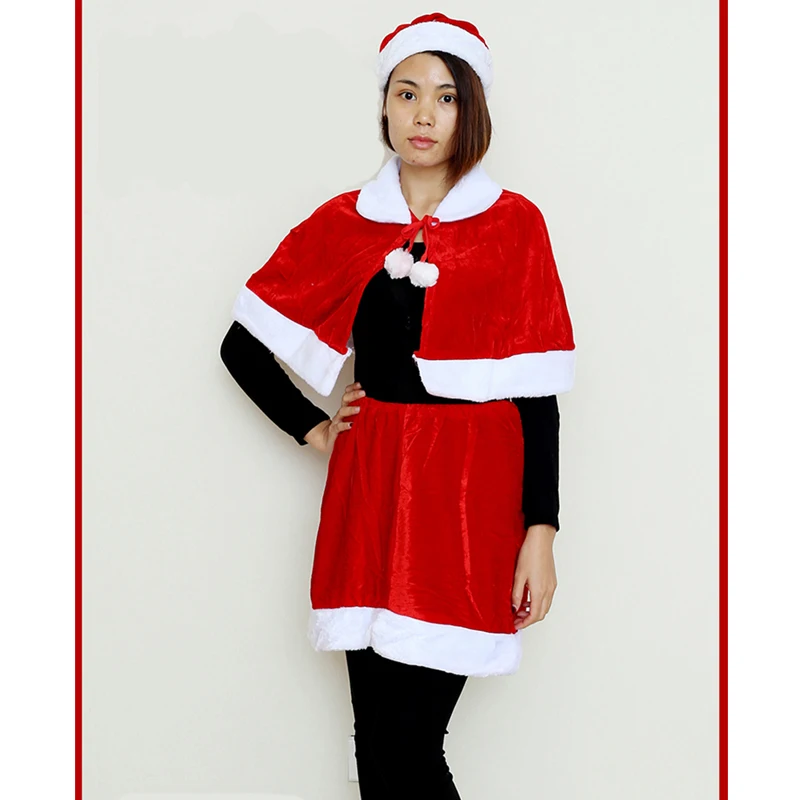 Рождественский Женский костюм Санта-Клауса маскарадный для взрослых вечерние