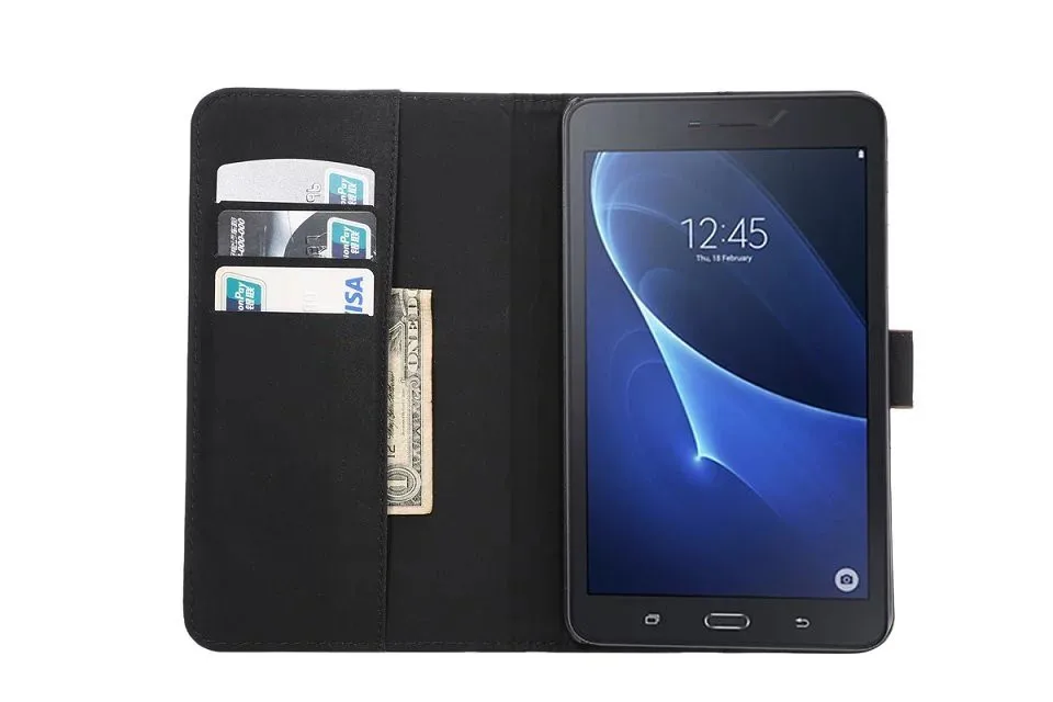 Чехол книжка из искусственной кожи с отделением для карт Samsung Galaxy Tab A 7 0|cover case for
