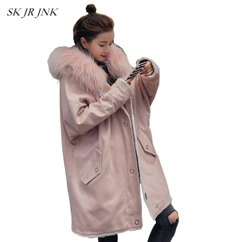 Свободные теплые меховые куртки с капюшоном 2017 новые зимние женские модные