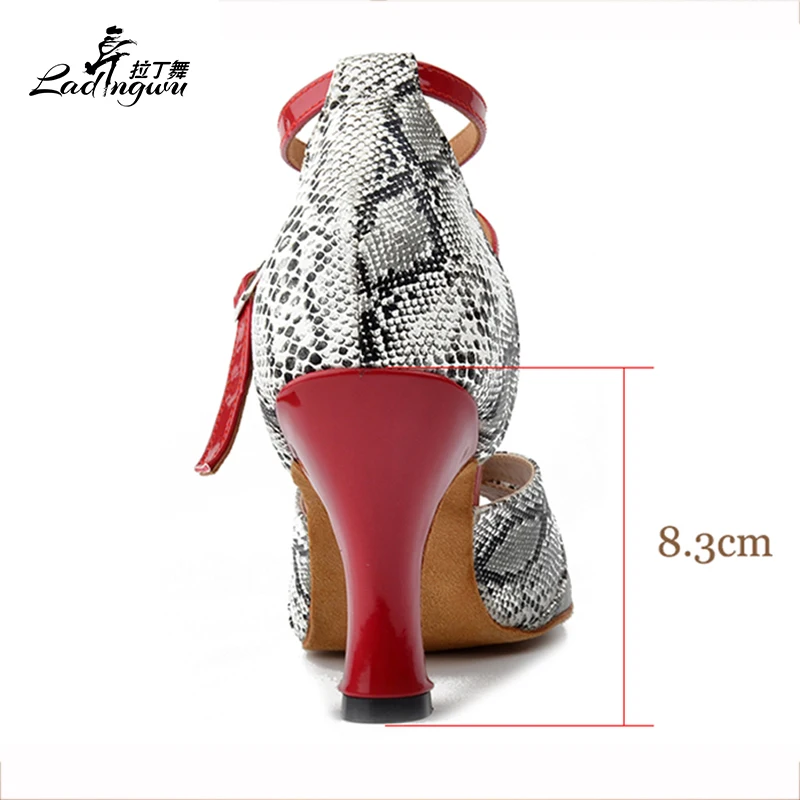 Ladingwu/белые женские сандалии из искусственной кожи с текстурой змеи обувь для